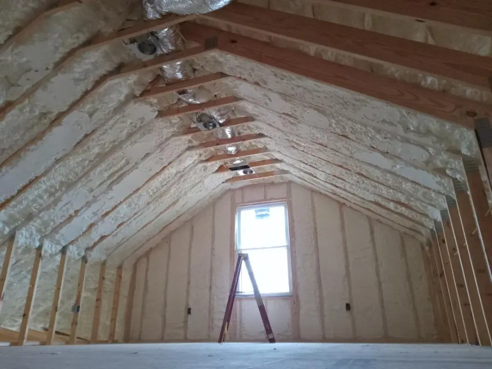 Spray foam roofing application for Crawl Space Insulation project in Spotswood